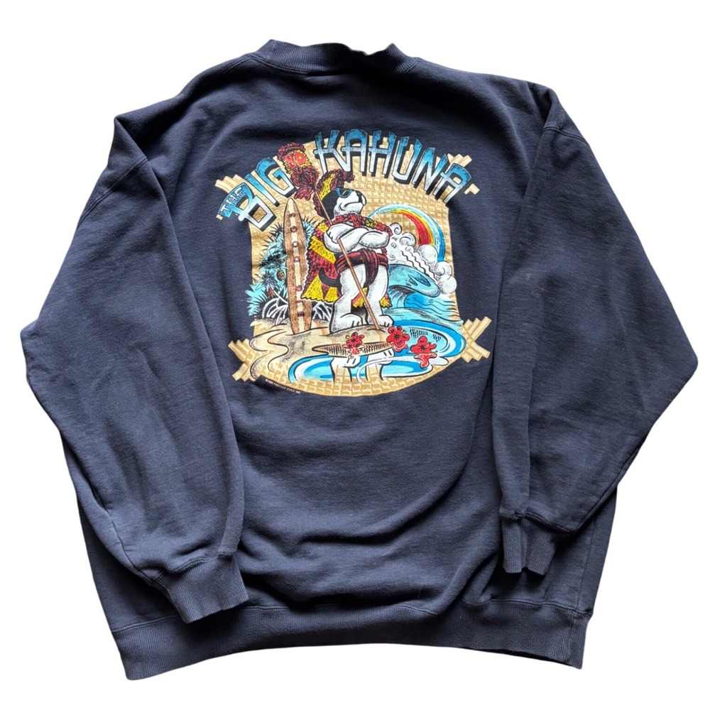 Vintage 1995 90's Big Dogs Big Kahuna Crewneck Sweatshirt Size XXL